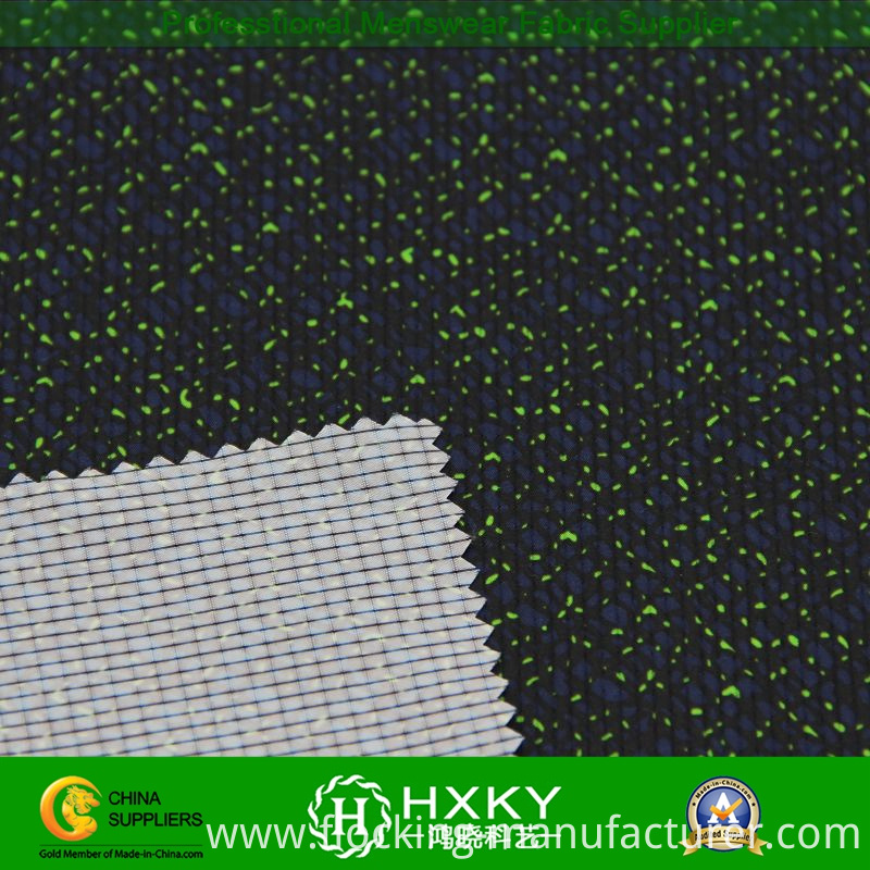 Corroding Hole Processing with Printed Polyester Fabric for Men's Jacket